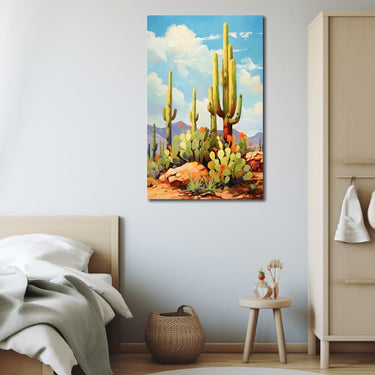 Cactus Painting on Wood
